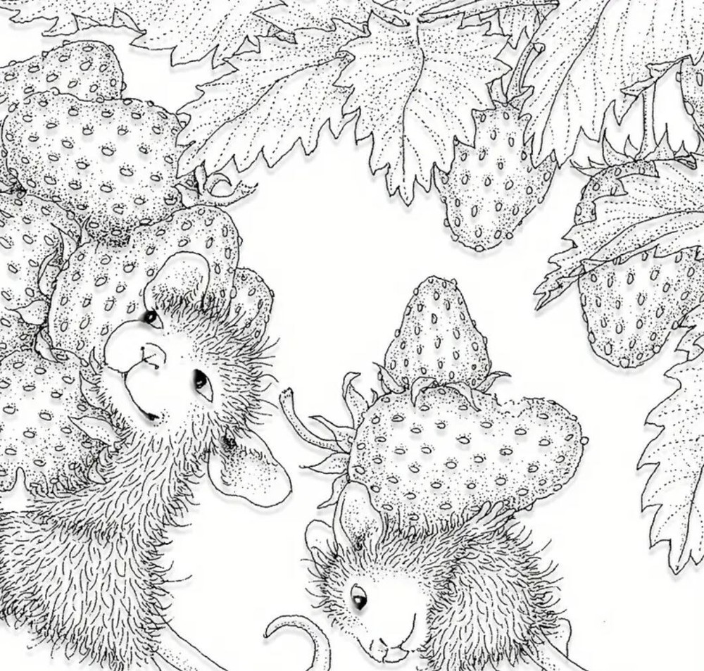 Strawberry Mouse Clear Cling Stamps