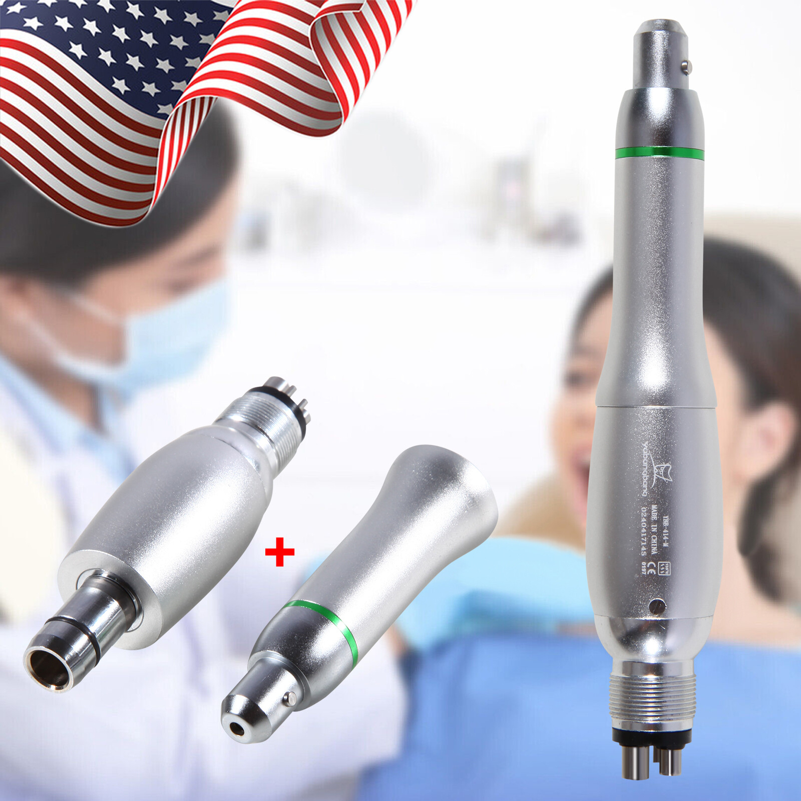Dental Hygiene Prophy Handpiece Air Motor 4Holes & 4:1 Nose Cone 360° Swivel