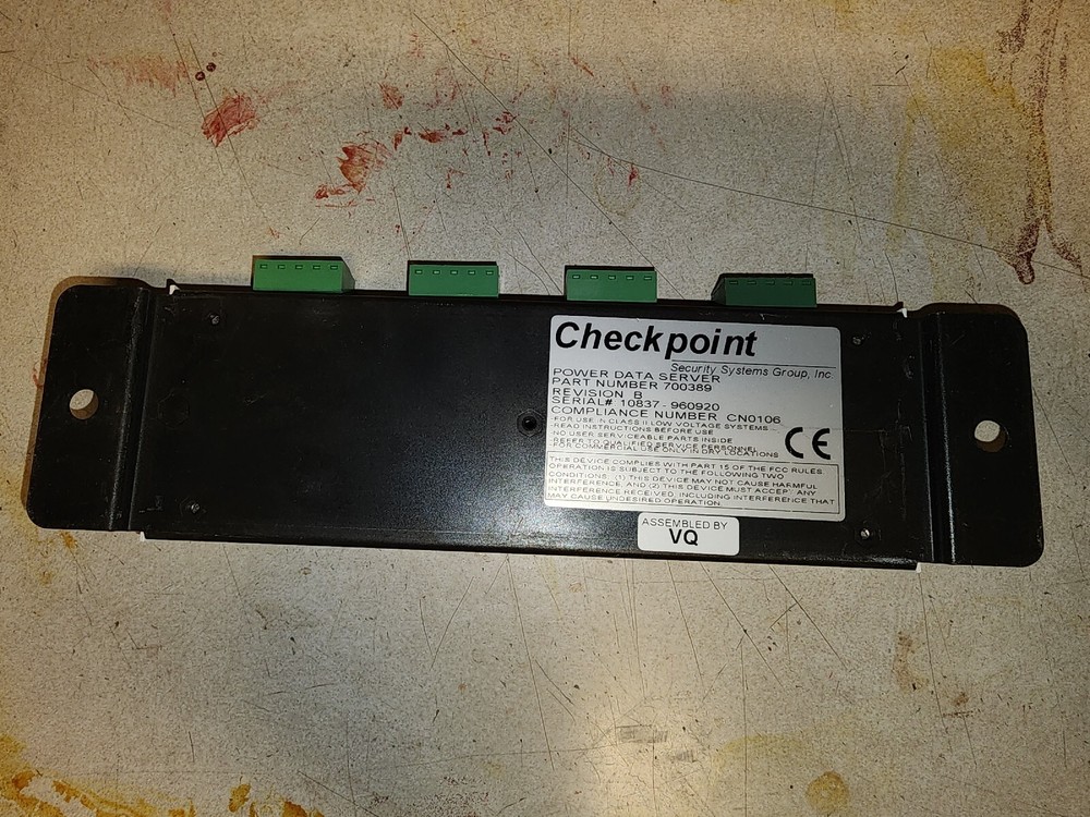Checkpoint Security Systems Power Data Server Head-End Power Supply Low V. CCTV