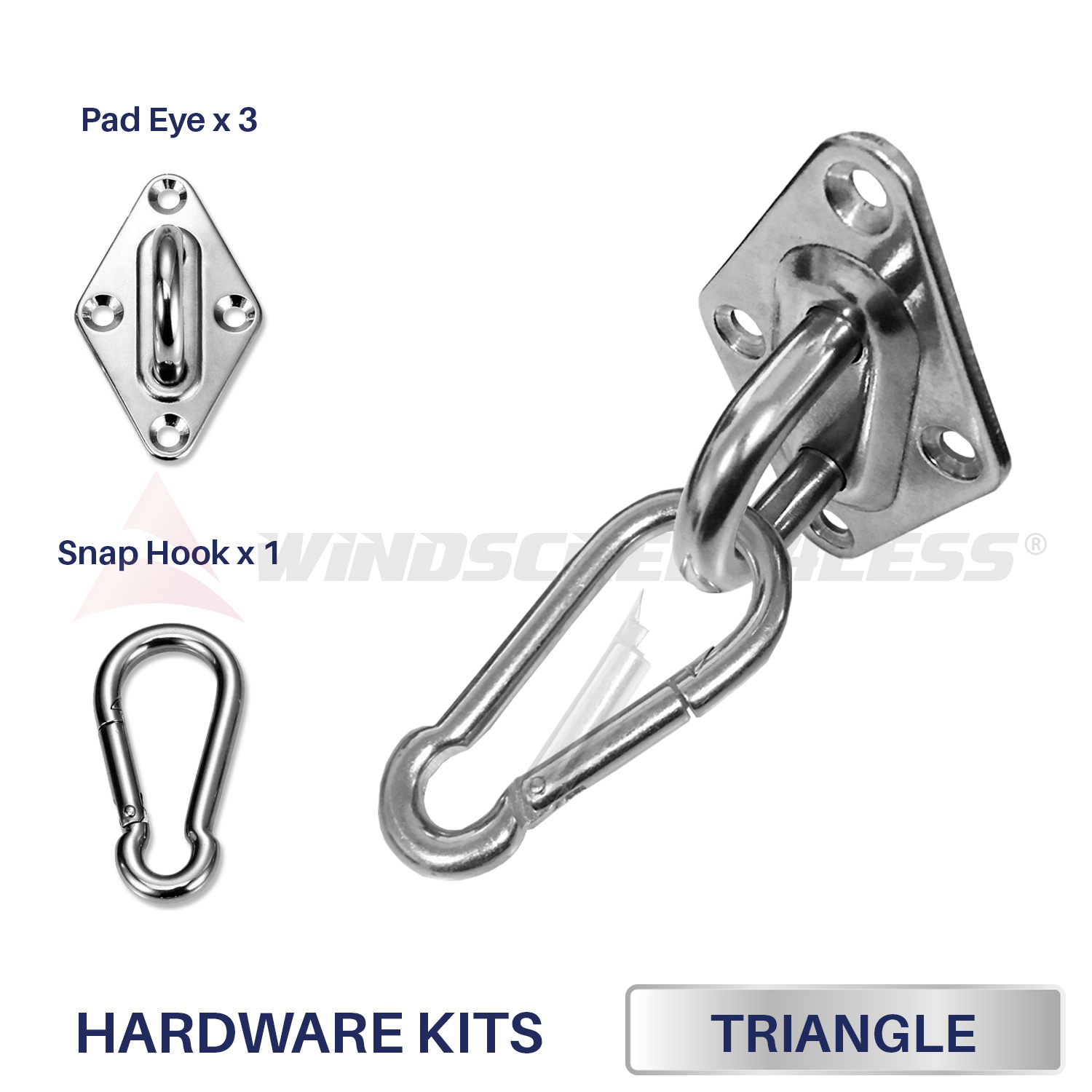 Sun Shade Sail Hardware Kit-6 inches-Super Heavy Duty-Triangle Sun Shade Sail