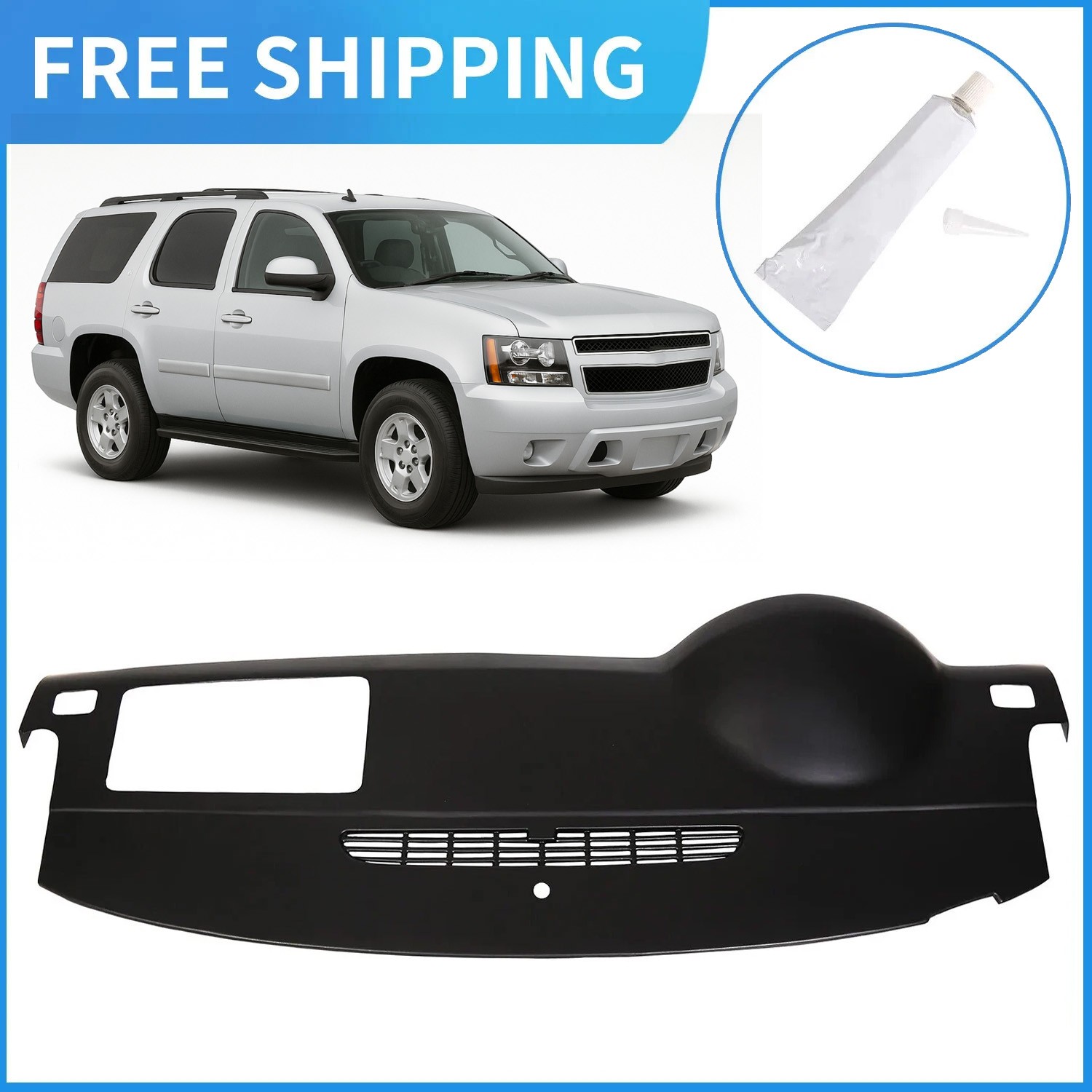 FOR 07-14 TAHOE SUBURBAN GMC YUKON MOLDED DASH BOARD CAP DASHBOARD COVER OVERLAY