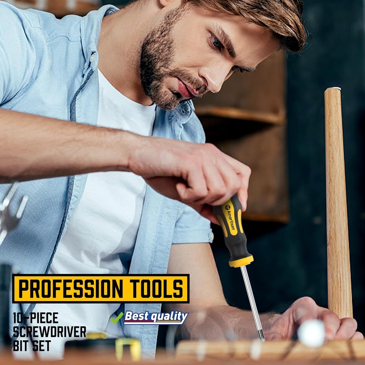 11-Pieces Magnetic Screwdriver Set 5 Phillips 5 Flat Head Tips Magnetizer Tool