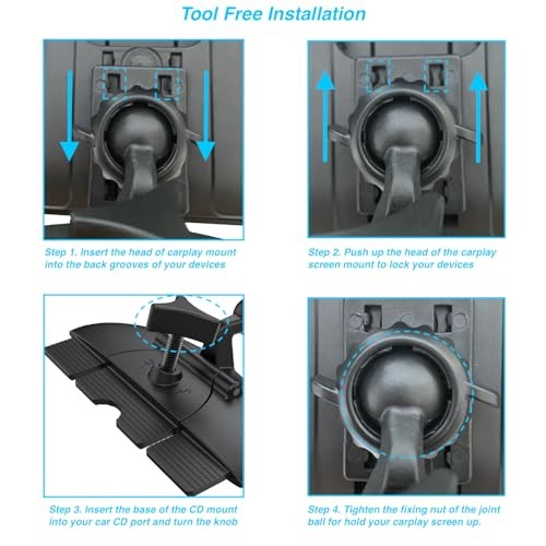 CD Slot Mount for CarPlay Screen, [Heavy-Duty] 360° Rotation CD Mount for