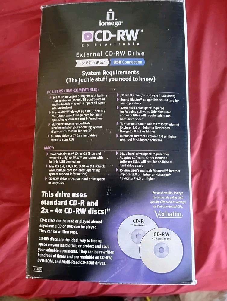 IOMEGA ZIPCD USB ZIP CD 650 DRIVE