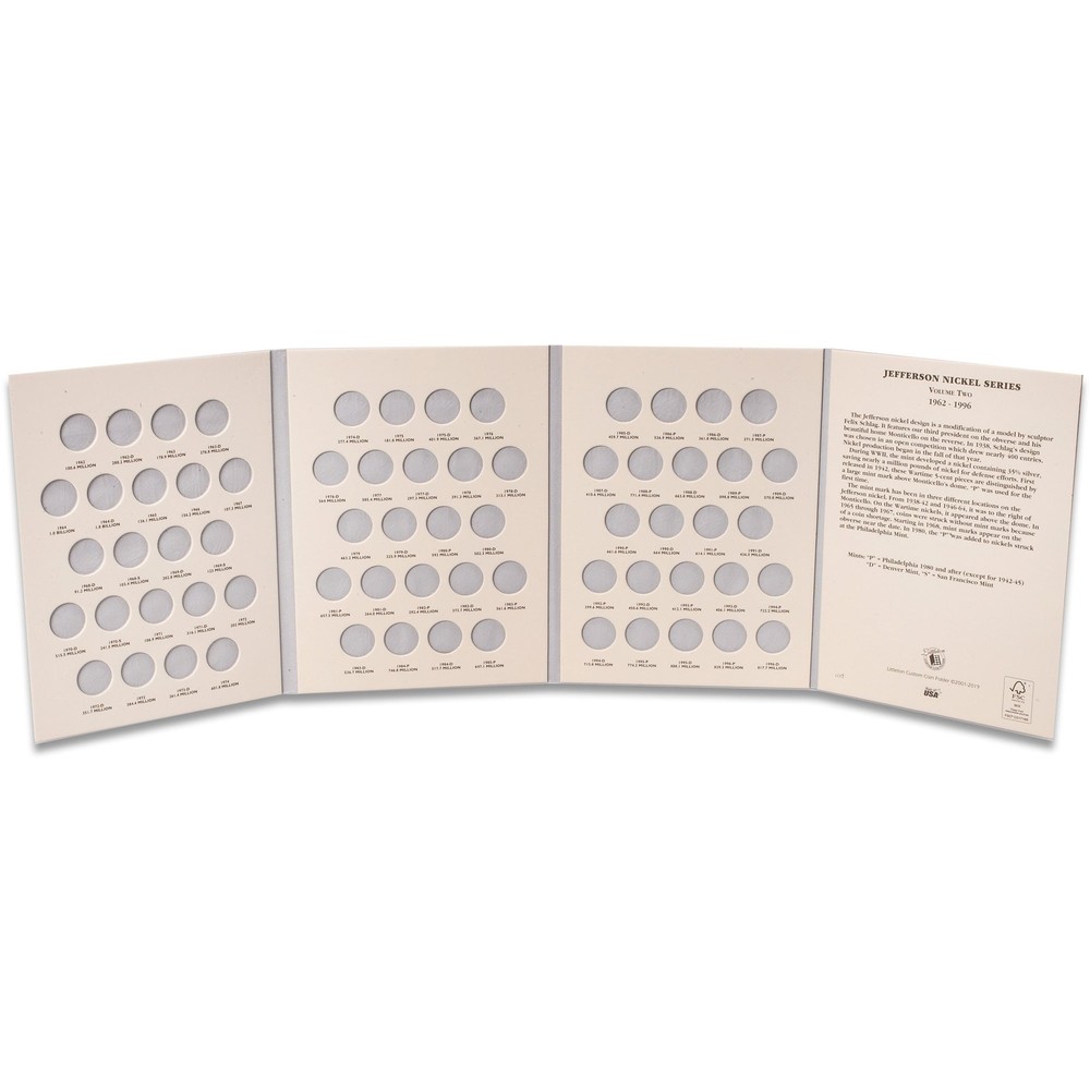 1962-1996 Jefferson Nickel Folder, Volume 2