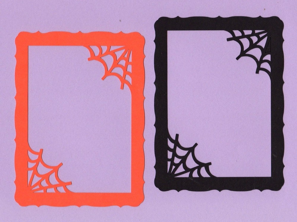 Halloween Frames - 4 frames, 2 black & 2 orange - 4" x 6" Spider Frames