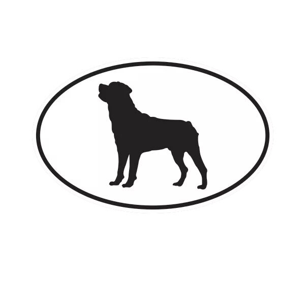 Rottweiler Euro Oval Sticker Decal