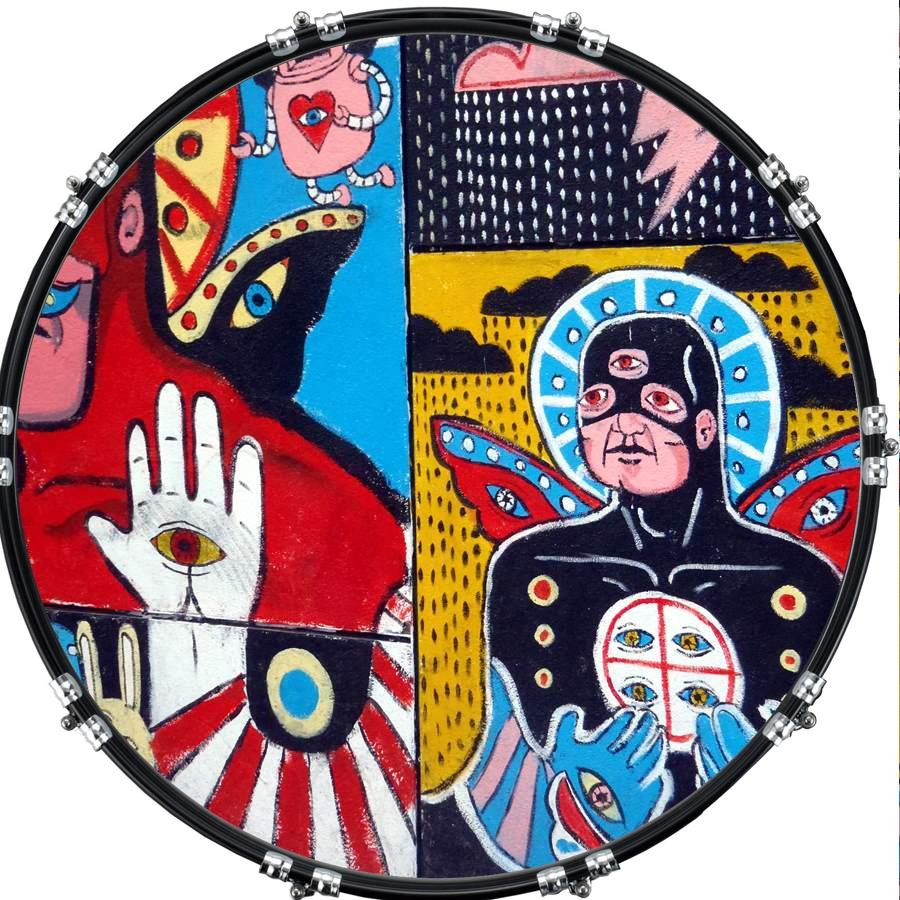 20" Custom Bass Kick Drum Front Head Graphic Graphical Graffiti 2