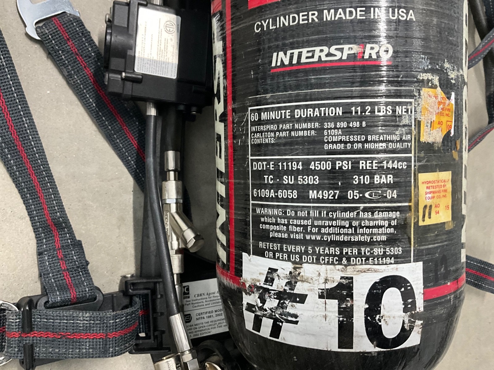 Interspiro 60 min Tank Harness an mask SCBA Firefighter Rescue Equipment