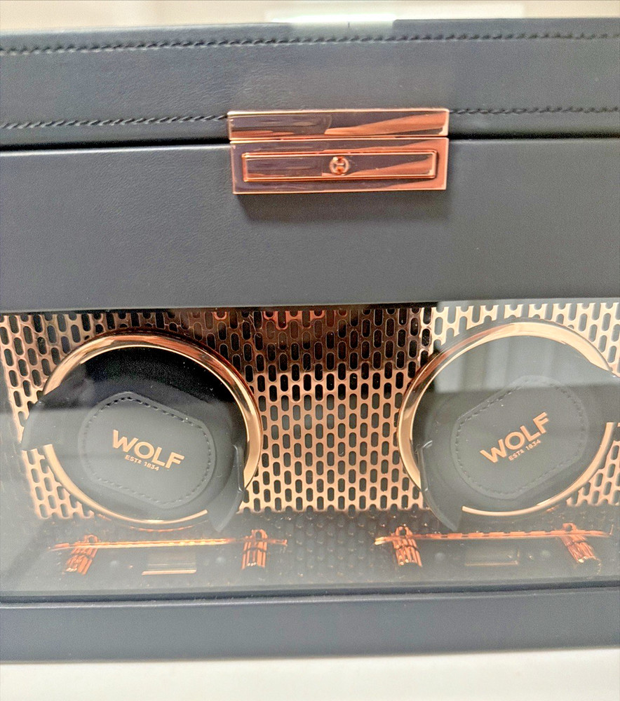 WOLF Axis Double Watch Winder with Storage - Copper - 469316 - Read