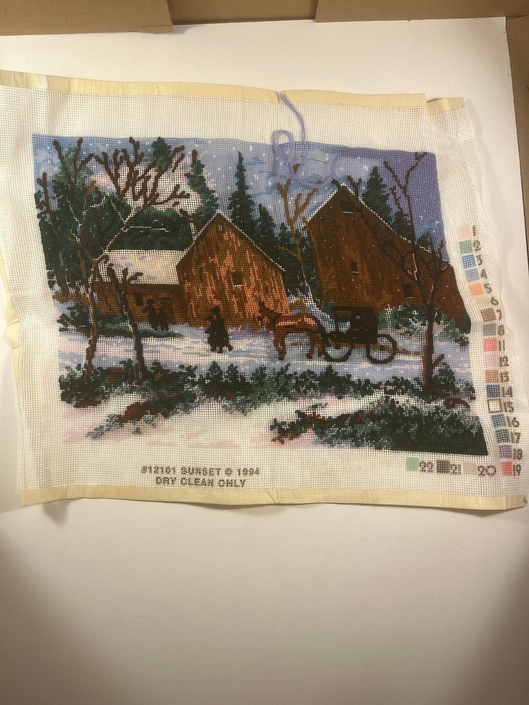 Sunset Needlepoint Kit #12101 "An Amish Winter" - Started