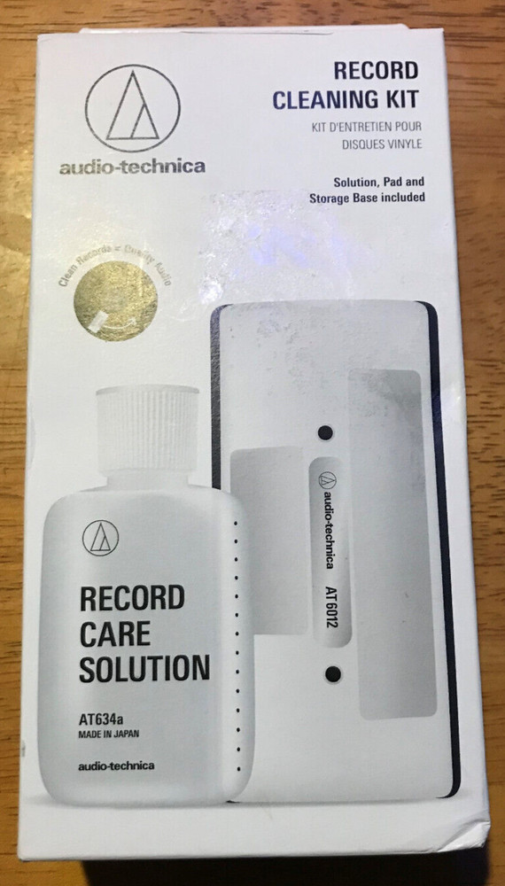 Audio-Technica AT6012  Record Care Cleaning Kit Solution Pad Storage Base NIB