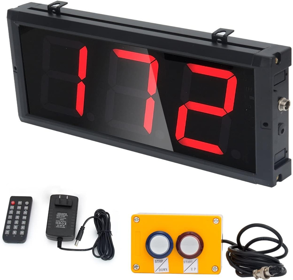 3-Digit LED Up/Down Digital Counter with Switch Box & Remote Red 4'' LED Display