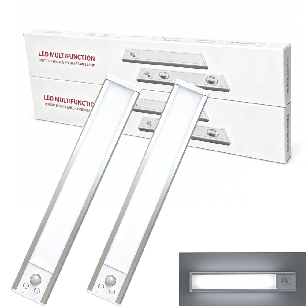 Under Cabinet Lighting Wireless Rechargeable Under Counter Lights USB Motion ...