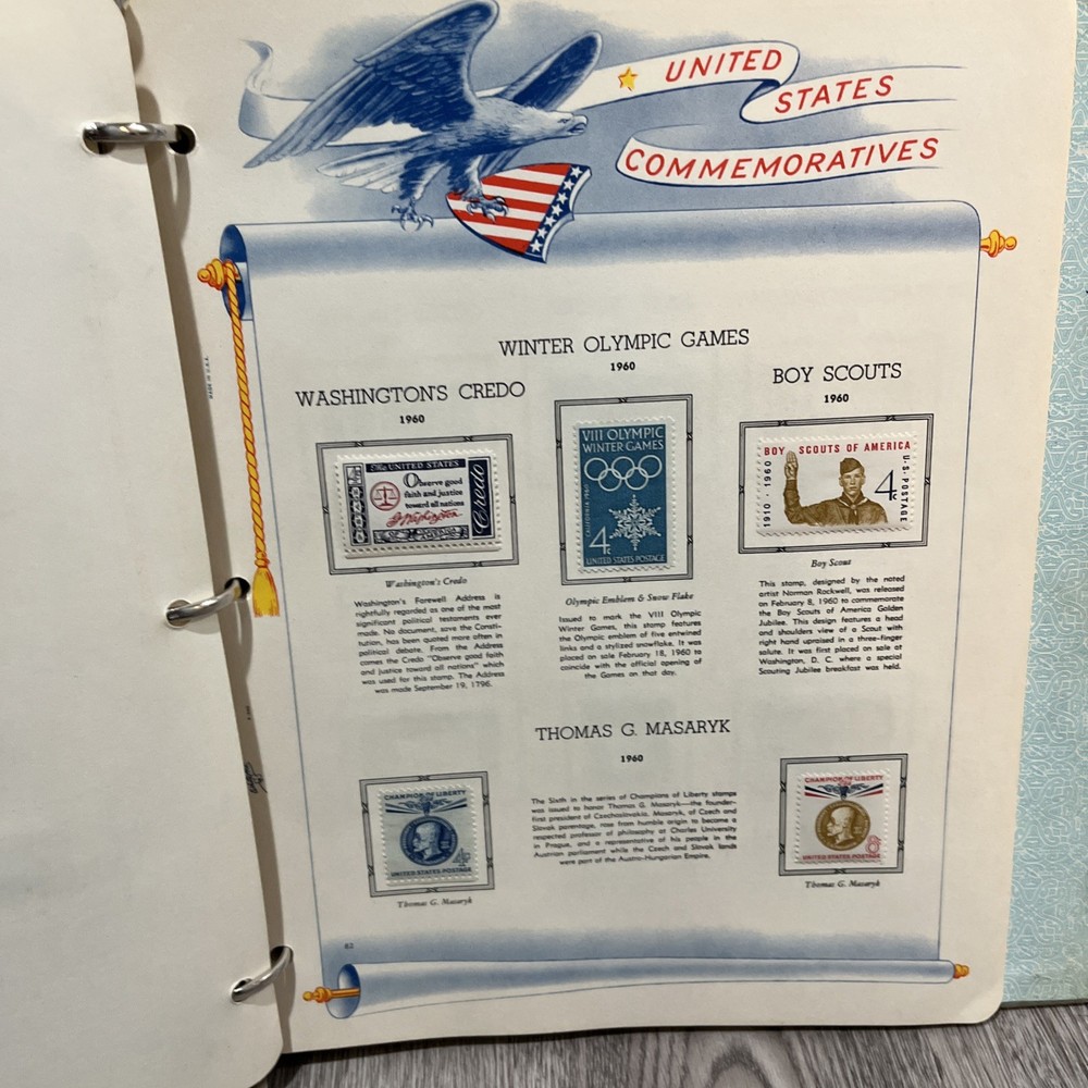 White Ace United States Commemoratives Postage Stamps Book 1947-1964 Qty 229