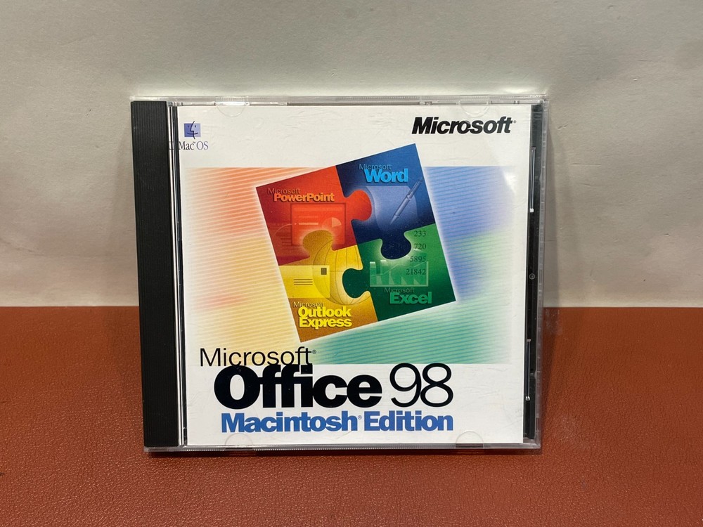 Microsoft Office 98 Macintosh Edition CD-ROM with CD Key Vintage Mac Software