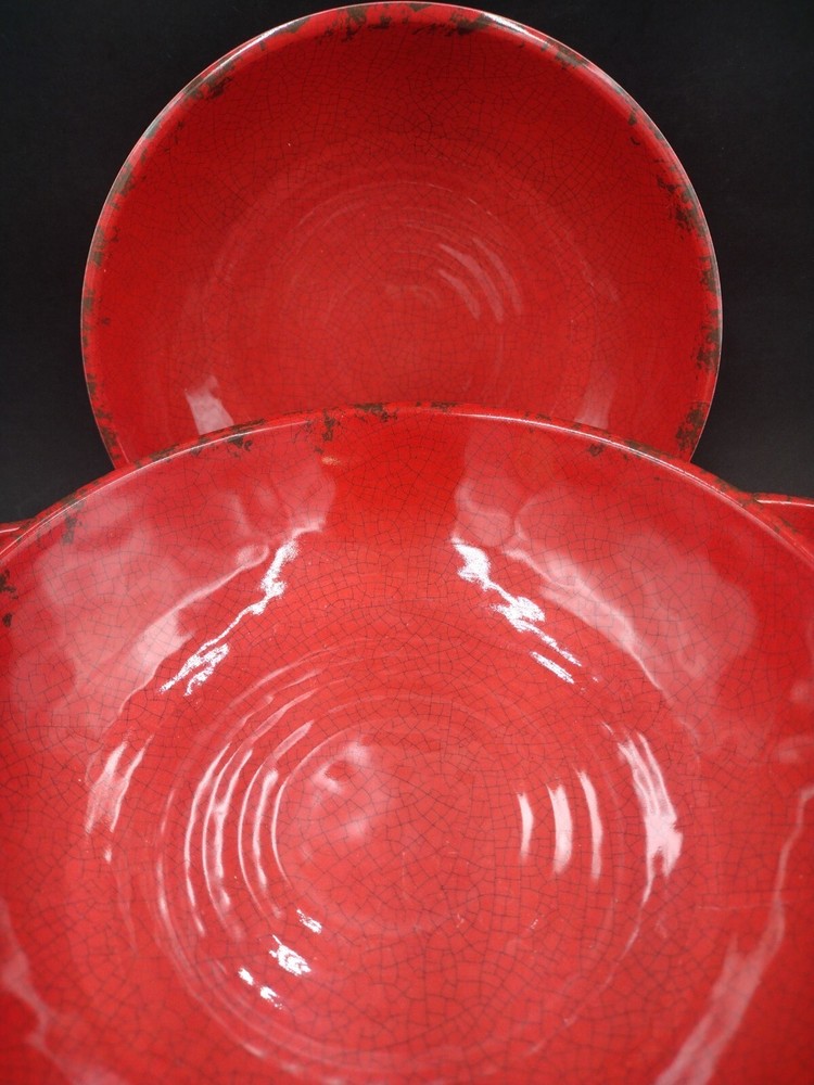 Melamine Serveware 4 Piece Red Bowl Set