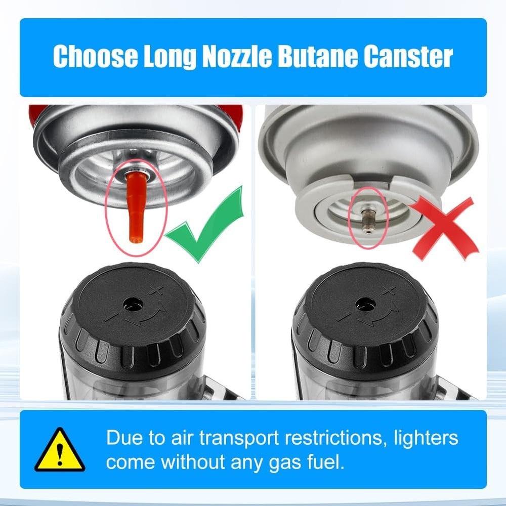 LcFun Torch Lighter 2 Pack Windproof Adjustable Single Jet Flame Double Black