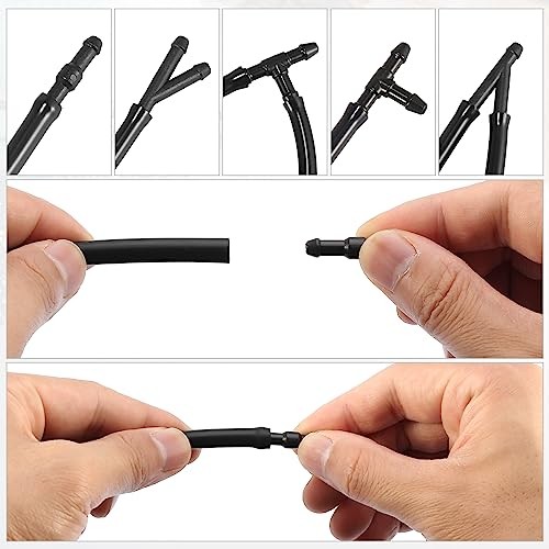 Front Windshield Wiper Nozzles Kit for Dodge Durango with Gaskets 2 Meter
