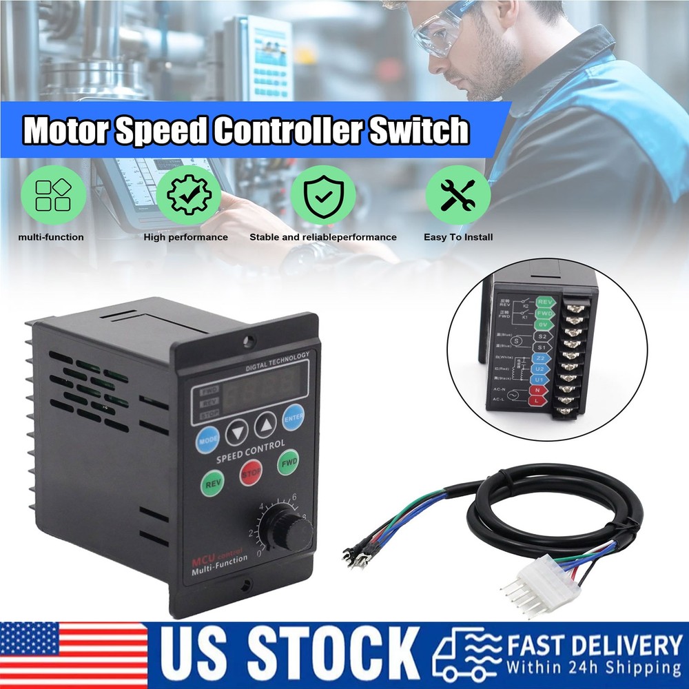 Programmable Motor Speed Controller Variable Speed Governor Switch AC 110V 120W