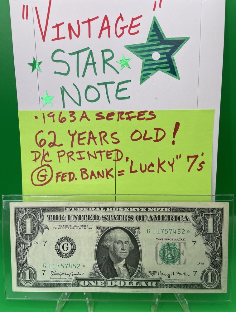 1963 A Star ⭐️ Note Error Replacement $1 One Dollar Bill Vintage 62 Years Old 🔥