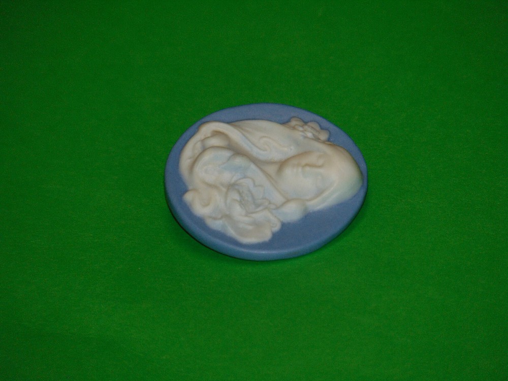 Beautiful Maiden Jasperware Button ~ Shirley Shaw 2003
