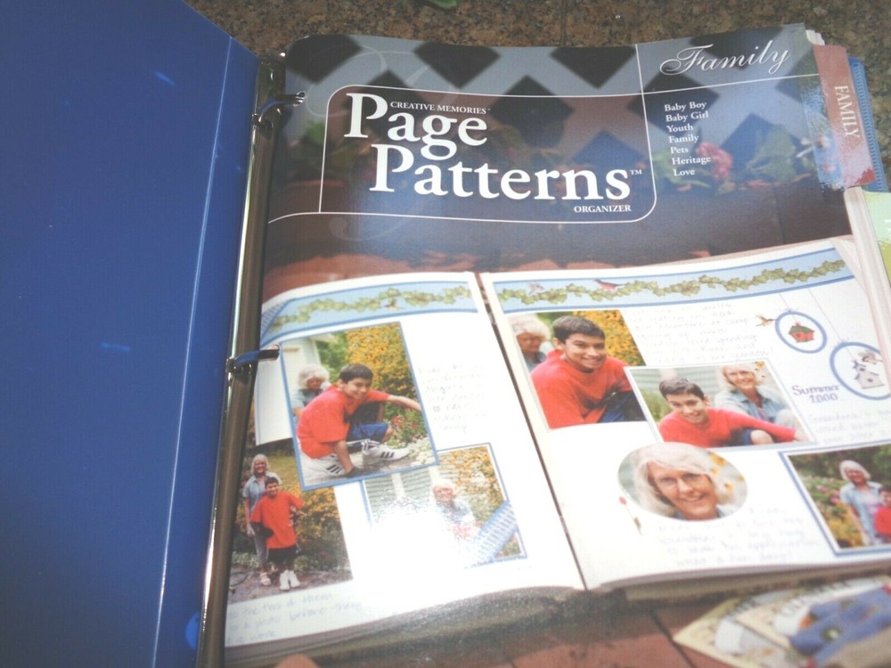 *Creative Memories Page Patterns Blue Binder Organizer Layout & custom Cutting