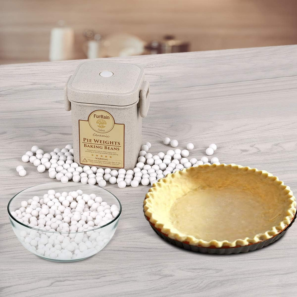 Ceramic Pie Weights Reusable 10Mm Baking Beans Pie Crust Weights Natural Ceramic