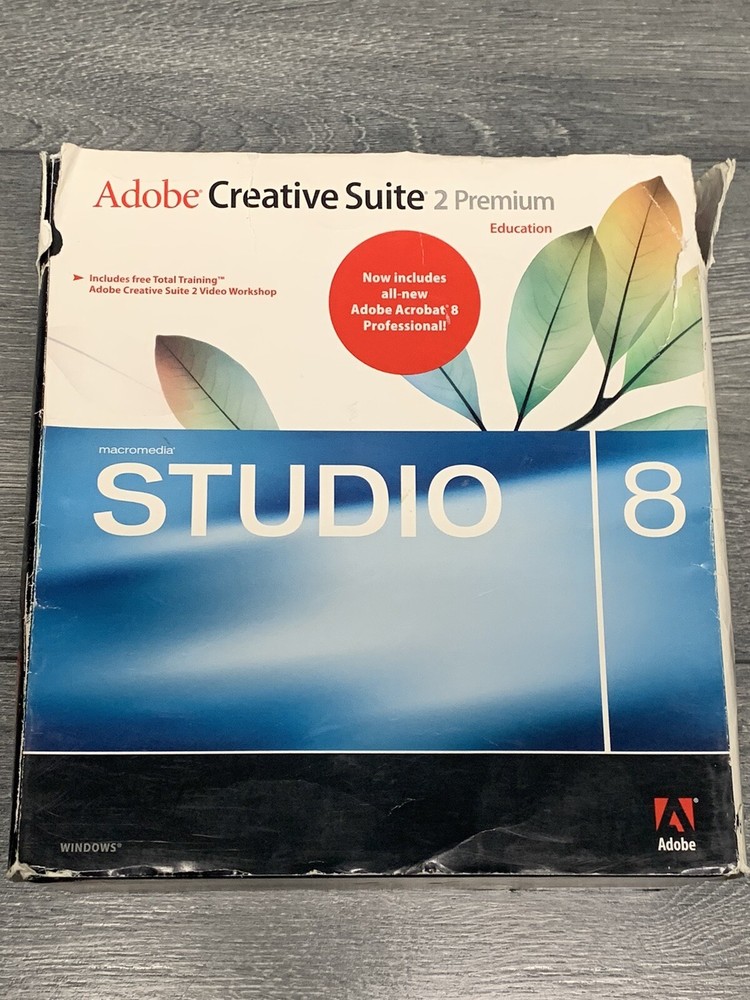 Adobe Creative Suite 2 Premium STUDIO 8 Adobe Web Bundle For Win. Sold as is.