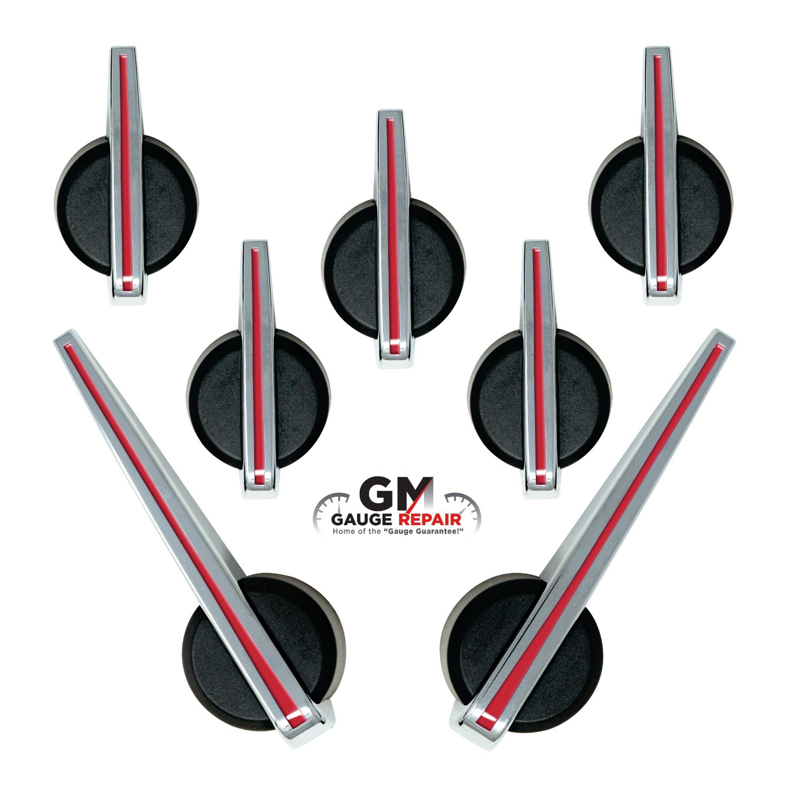 Escalade Premium Edition Gauge Cluster Needles for 2003-2013 GM Black Chrome Red