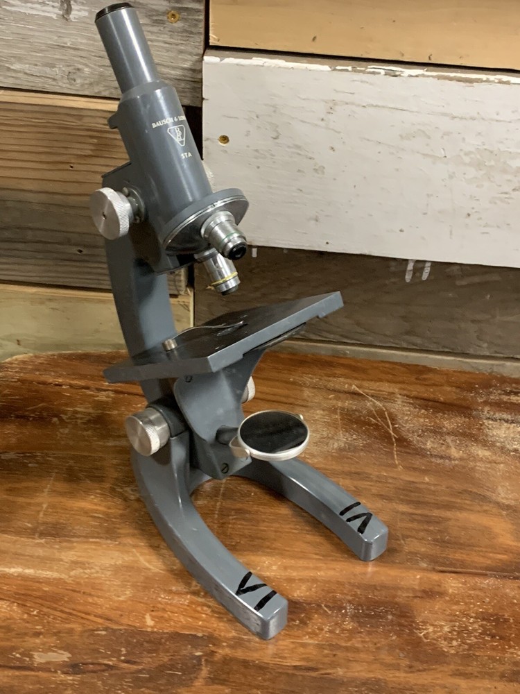 VINTAGE BAUSCH & LOMB MICROSCOPE STA MONOCULAR MICROSCOPE (18D)