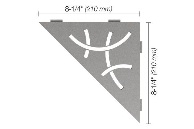 Schluter SHELF-E - Triangular Curve Design - Stone Grey - SES1D6TSSG