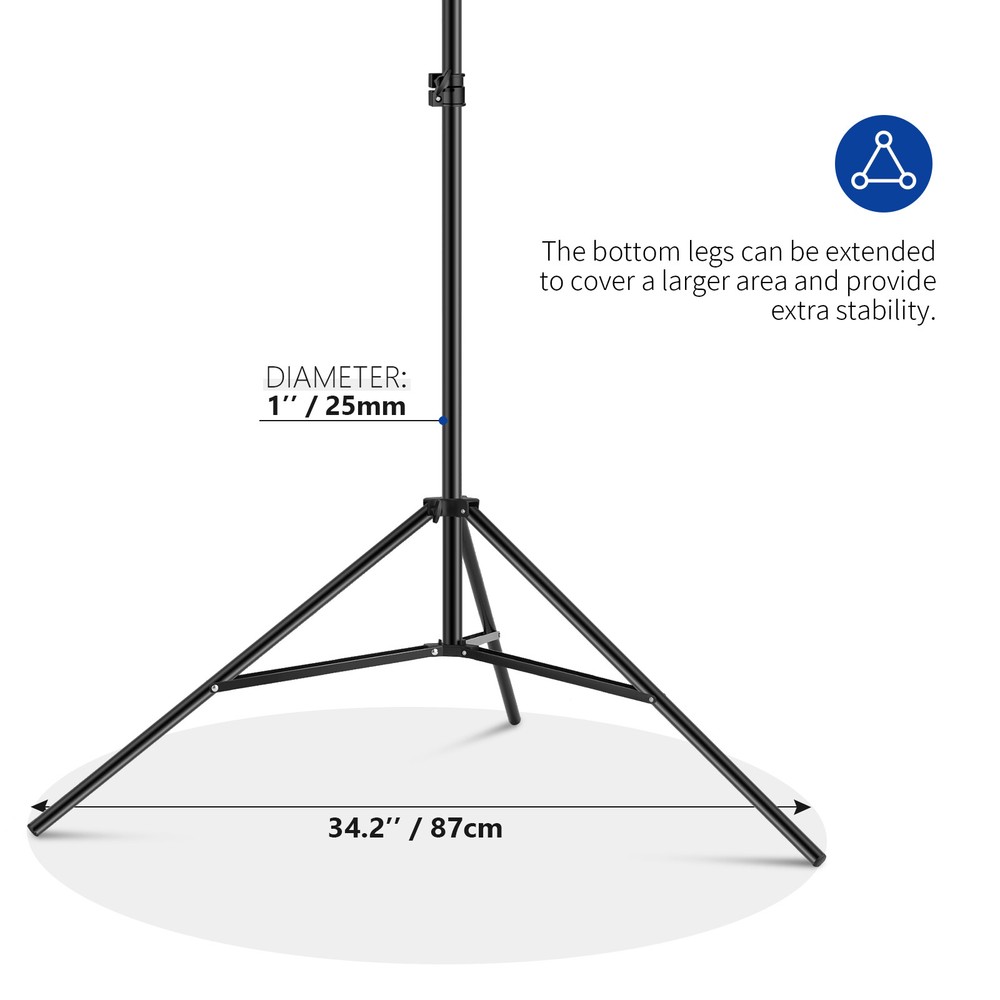 Neewer T-Shape Background Backdrop Support Stand Kit 8.5ft with 4 Spring Clamps