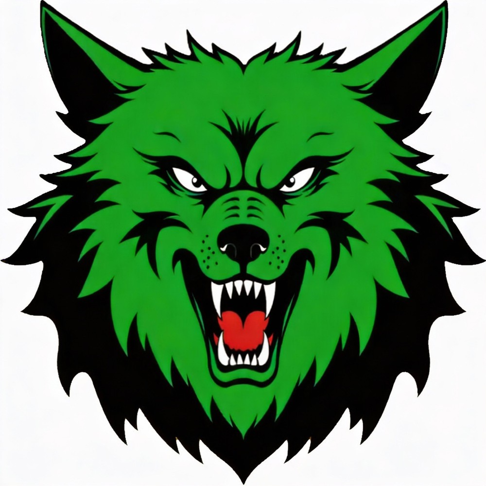 30 Custom Green Mean Wolf Personalized Address Labels