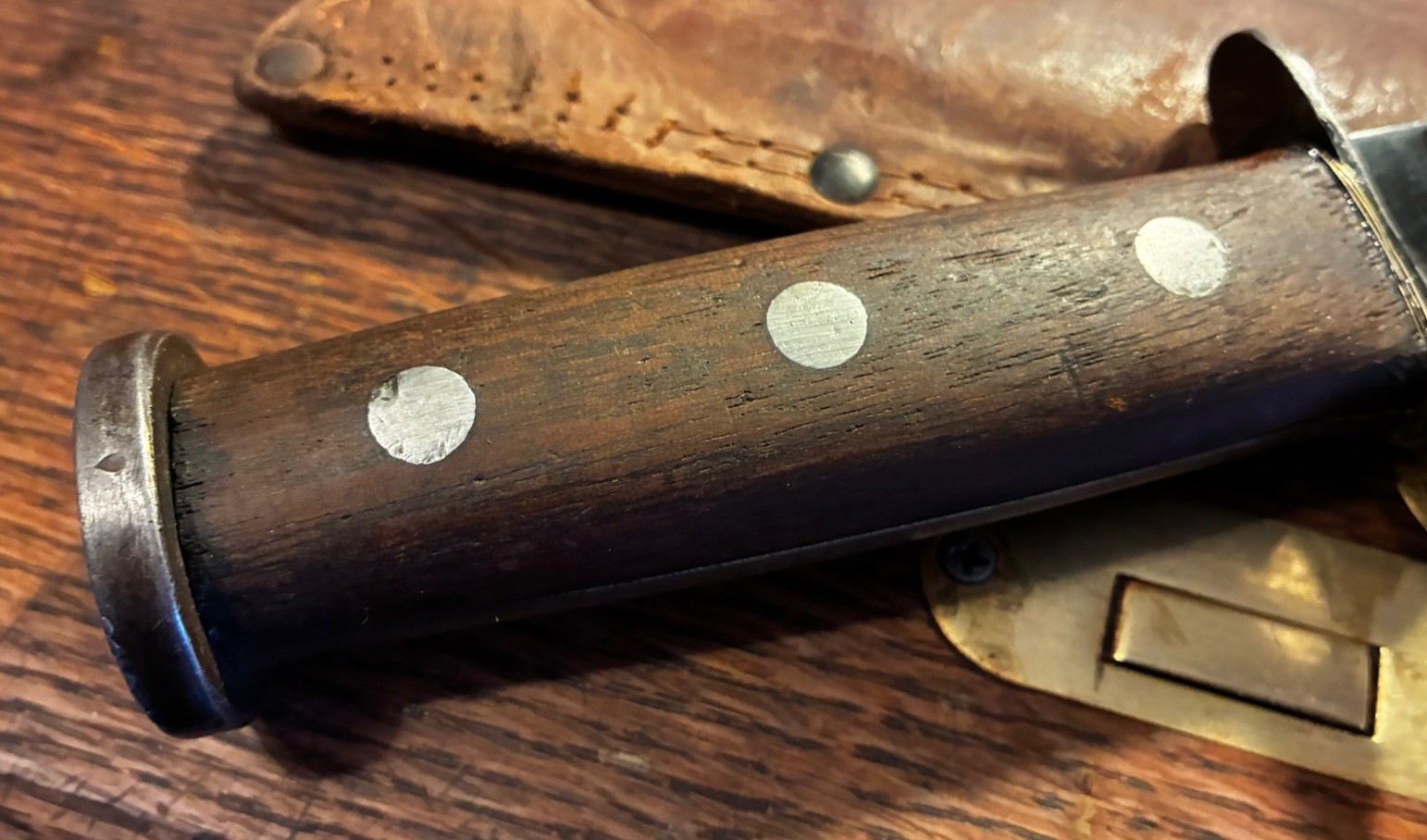 US Army USMC Marine WWII Theater Handle Western G46-8 Fighting Knife, Sheath Vtg