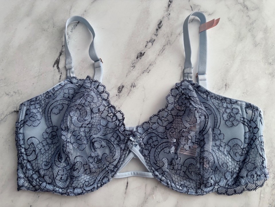 Victoria's Secret Bra Dream Angels Blue Unlined Uplift w/ Sling Boho Floral