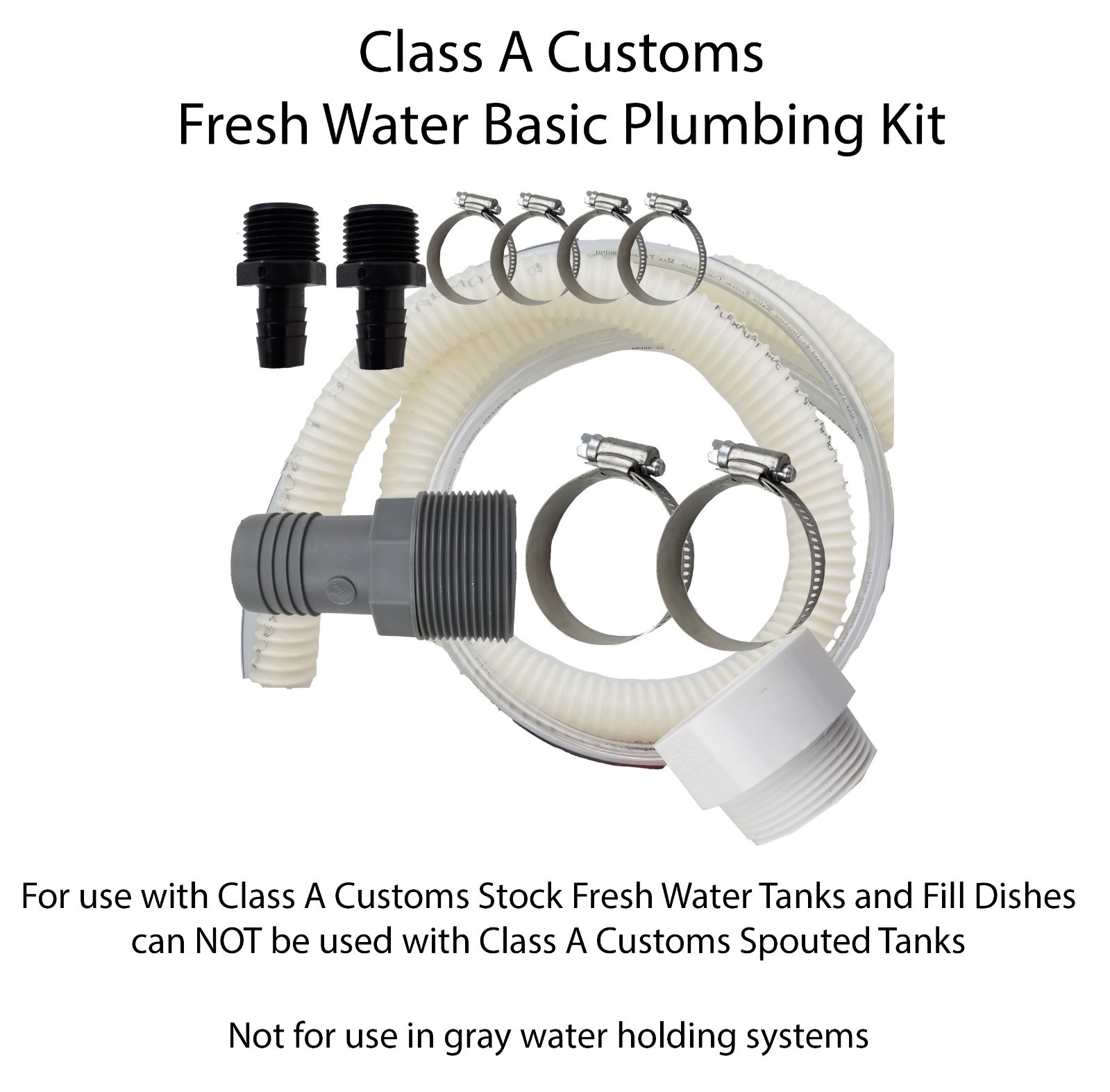 35 Gallon Fresh / Gray Water Holding Tank & Basic Plumbing Kit ~~ T-3500-BPK