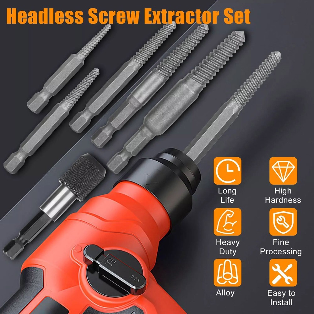 6Pcs Stud Screw Extractor Remover For long-lasting reliability and durability