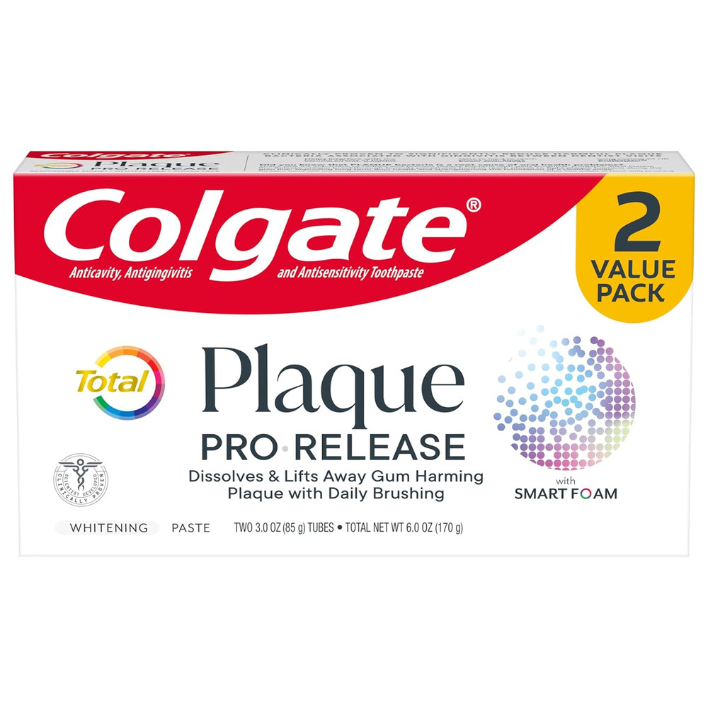 Total Plaque Pro Release Whitening Toothpaste, 2 Pack, 3.0 Oz Tubes