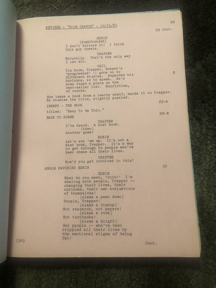 TRAPPER JOHN, M.D. [Revised Final Script] "SLIM CHANCE"
