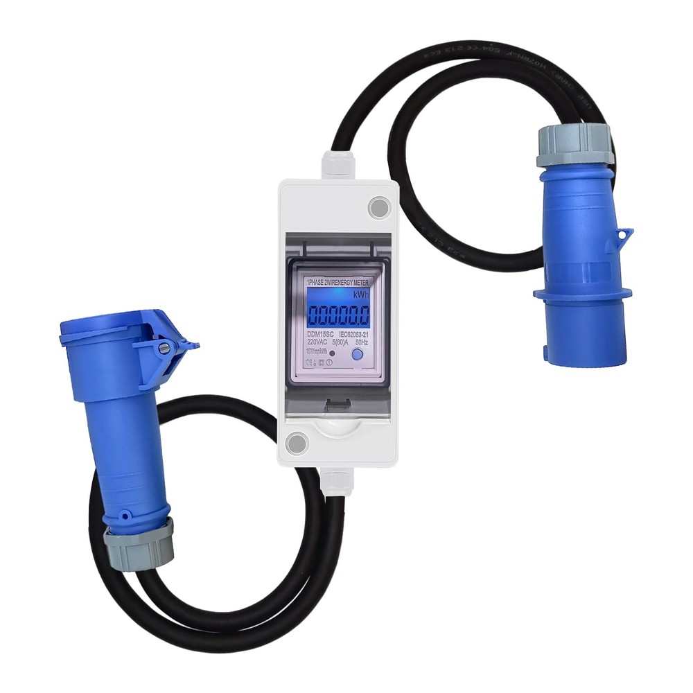 Mobile Digital Electric Meter, 230V Power Consumption Meter with...