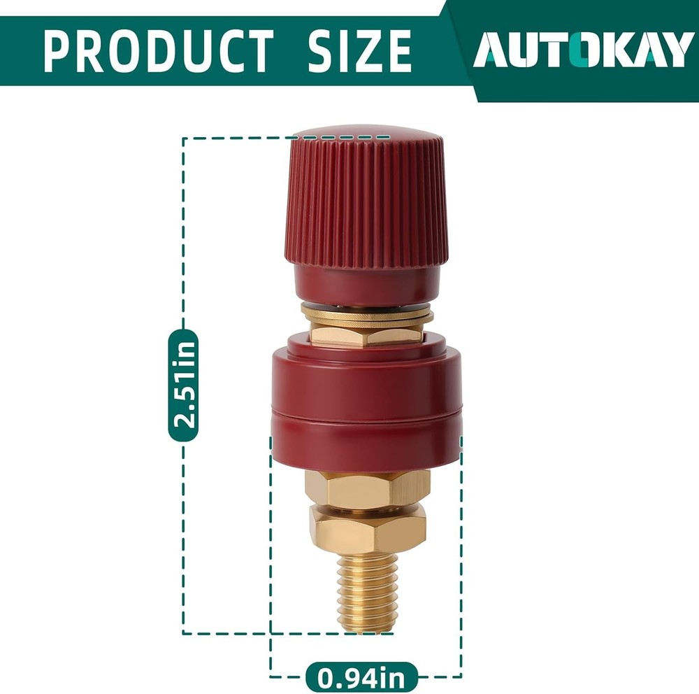 AUTOKAY 2 Pack 5/16 Inch Battery Terminal Stud Remote Binding Post...