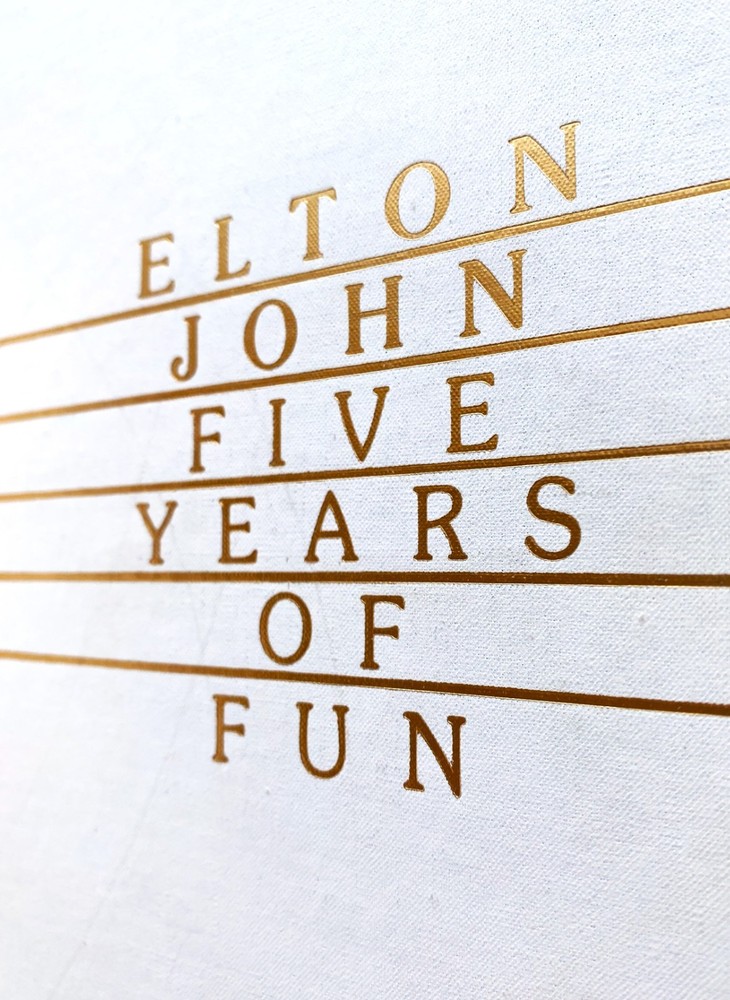 Elton John, Bernie Taupin, Signed, Five Years of Fun, 1975, +Troubadour Ticket