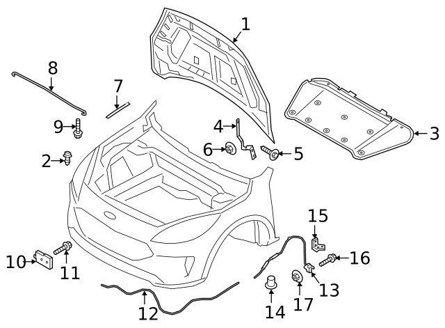 Genuine Ford Release Handle JX7Z16916BB