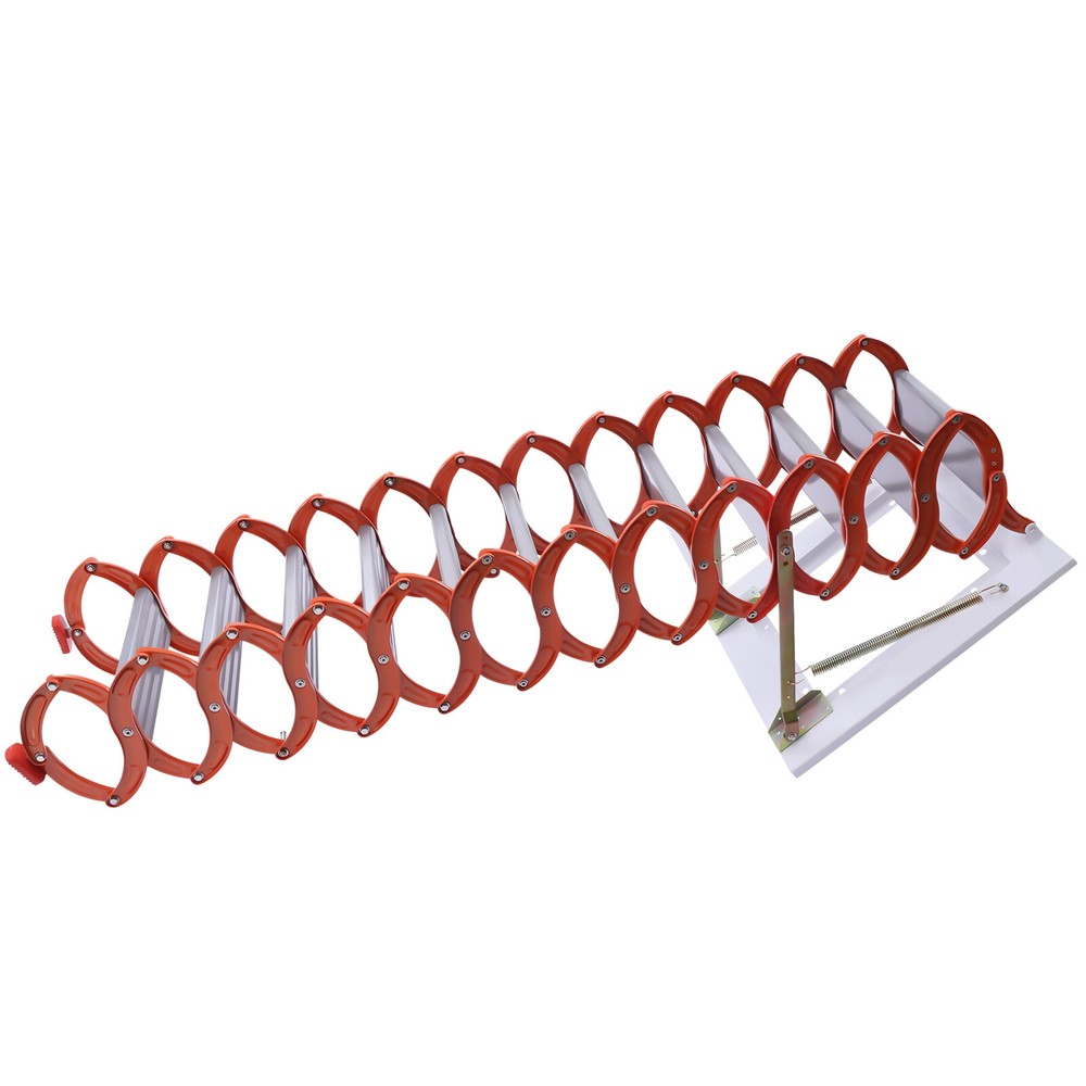 12 Steps Attic Ladder Folding Loft Ladder Wall Mounted Pull Down Attic Stairs