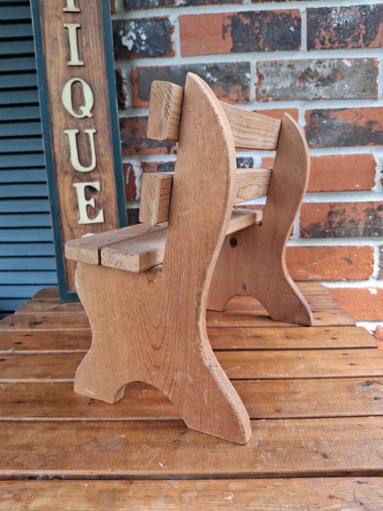 Vintage Solid Wood Bench Home Decor Or Doll Bench