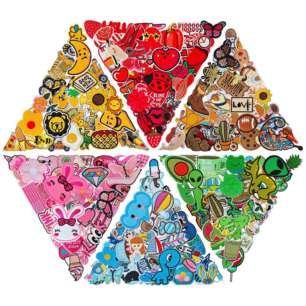 CXWLJL 80PCS Random Assorted Styles Embroidered Patches, A