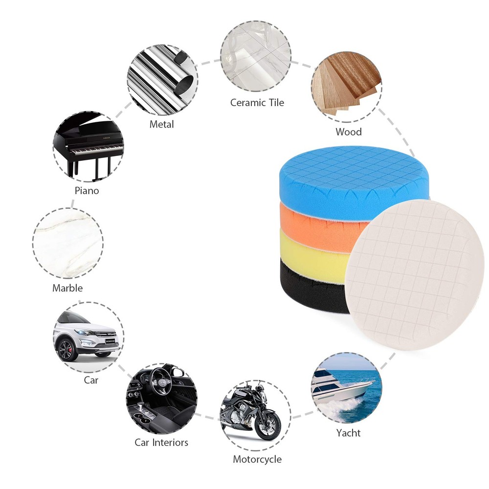 6 Inch Buffing Polishing Pads 5Pcs for Car Buffer, Compounding & Waxing