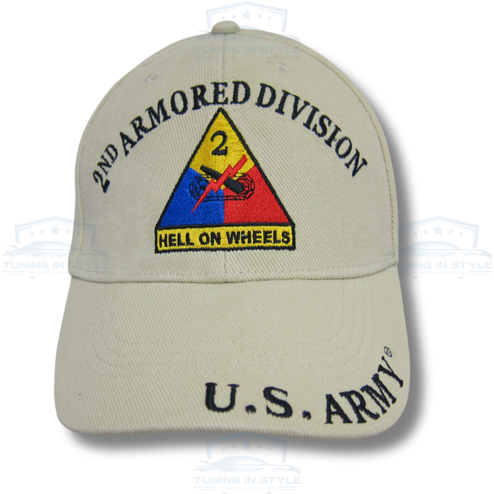 US Army 2nd Armored Division Hell on Wheels Baseball Cap Hat Official Licensed