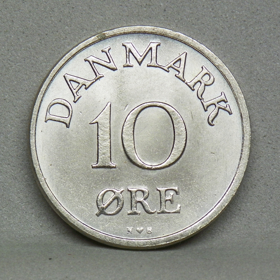 1953 DENMARK 10 ORE, Uncirculated